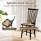 Farmhouse Solid Rubberwood Dining Chairs Set of 2 with PE Rattan Seats